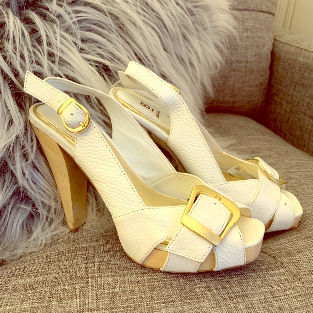 White Bakers Heels